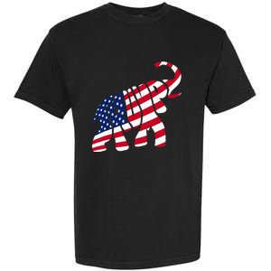 Cute Trump Gift Proud American Flag Elephant Garment-Dyed Heavyweight T-Shirt