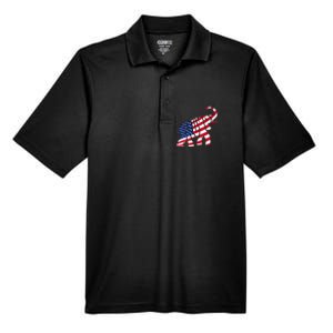 Cute Trump Gift Proud American Flag Elephant Men's Origin Performance Pique Polo