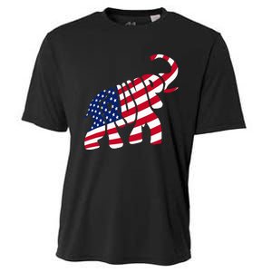 Cute Trump Gift Proud American Flag Elephant Cooling Performance Crew T-Shirt