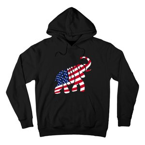 Cute Trump Gift Proud American Flag Elephant Hoodie