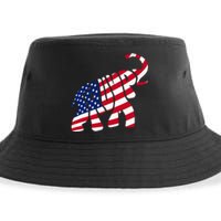 Cute Trump Gift Proud American Flag Elephant Sustainable Bucket Hat