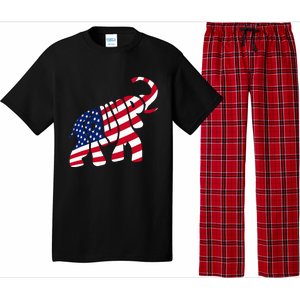 Cute Trump Gift Proud American Flag Elephant Pajama Set