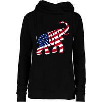 Cute Trump Gift Proud American Flag Elephant Womens Funnel Neck Pullover Hood