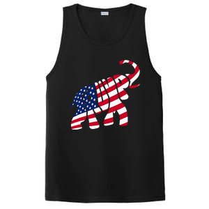 Cute Trump Gift Proud American Flag Elephant PosiCharge Competitor Tank