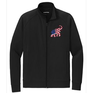 Cute Trump Gift Proud American Flag Elephant Stretch Full-Zip Cadet Jacket