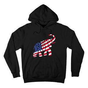 Cute Trump Gift Proud American Flag Elephant Tall Hoodie