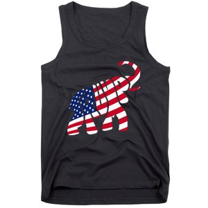 Cute Trump Gift Proud American Flag Elephant Tank Top