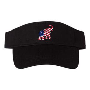 Cute Trump Gift Proud American Flag Elephant Valucap Bio-Washed Visor