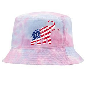 Cute Trump Gift Proud American Flag Elephant Tie-Dyed Bucket Hat