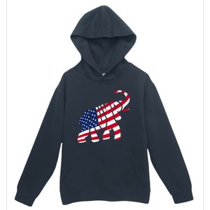 Cute Trump Gift Proud American Flag Elephant Urban Pullover Hoodie