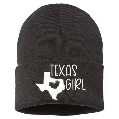 Cute Texas Girl I Love Texas Real Proud Texan Womens Sustainable Knit Beanie