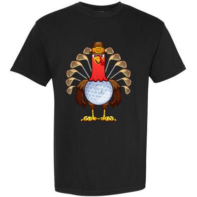 Cool Thanksgiving Golf Gobble Player Turkey Thankful Garment-Dyed Heavyweight T-Shirt