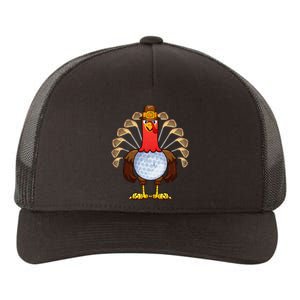 Cool Thanksgiving Golf Gobble Player Turkey Thankful Yupoong Adult 5-Panel Trucker Hat