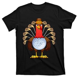 Cool Thanksgiving Golf Gobble Player Turkey Thankful T-Shirt