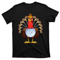 Cool Thanksgiving Golf Gobble Player Turkey Thankful T-Shirt