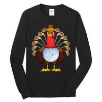 Cool Thanksgiving Golf Gobble Player Turkey Thankful Tall Long Sleeve T-Shirt