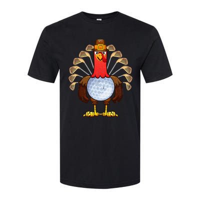 Cool Thanksgiving Golf Gobble Player Turkey Thankful Softstyle CVC T-Shirt