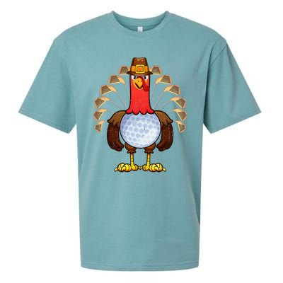 Cool Thanksgiving Golf Gobble Player Turkey Thankful Sueded Cloud Jersey T-Shirt