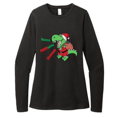 Christmas Trex Gift Have A Roarsome Christmas Cool Gift Womens CVC Long Sleeve Shirt