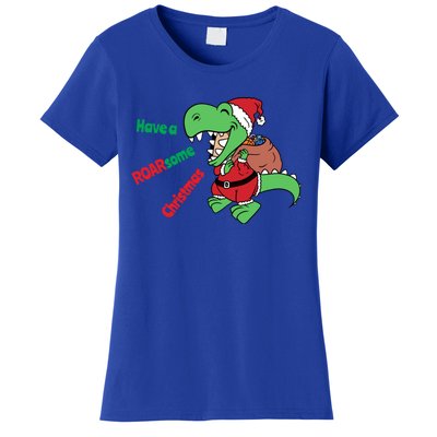 Christmas Trex Gift Have A Roarsome Christmas Cool Gift Women's T-Shirt