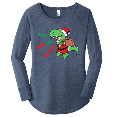 Christmas Trex Gift Have A Roarsome Christmas Cool Gift Women's Perfect Tri Tunic Long Sleeve Shirt