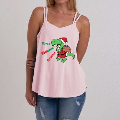 Christmas Trex Gift Have A Roarsome Christmas Cool Gift Women's Strappy Tank