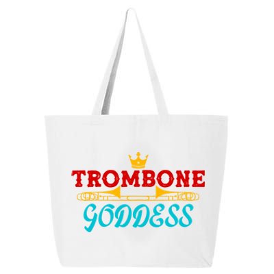 Cute Trombone Goddess Orchestra Band Music Queen Girls Crown Gift 25L Jumbo Tote