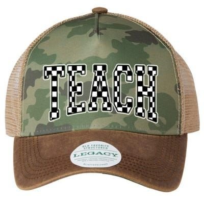 Checkered Teach Gift For Teachers Legacy Tie Dye Trucker Hat
