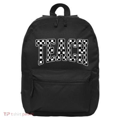 Checkered Teach Gift For Teachers 16 in Basic Backpack