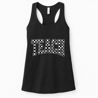 Checkered Teach Gift For Teachers Womens Tank Top