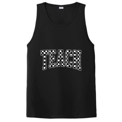 Checkered Teach Gift For Teachers PosiCharge Competitor Tank