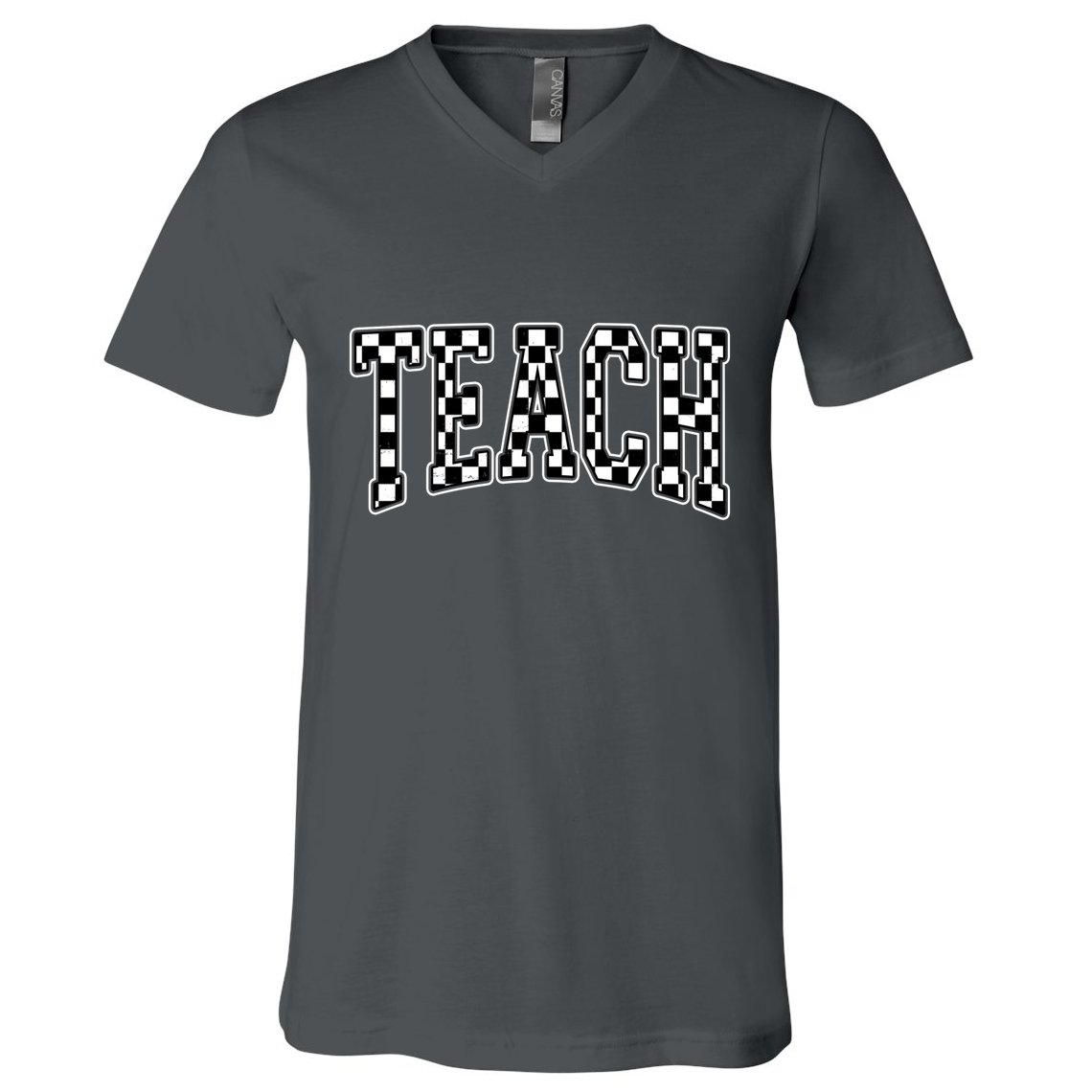 Checkered Teach Gift For Teachers V-Neck T-Shirt
