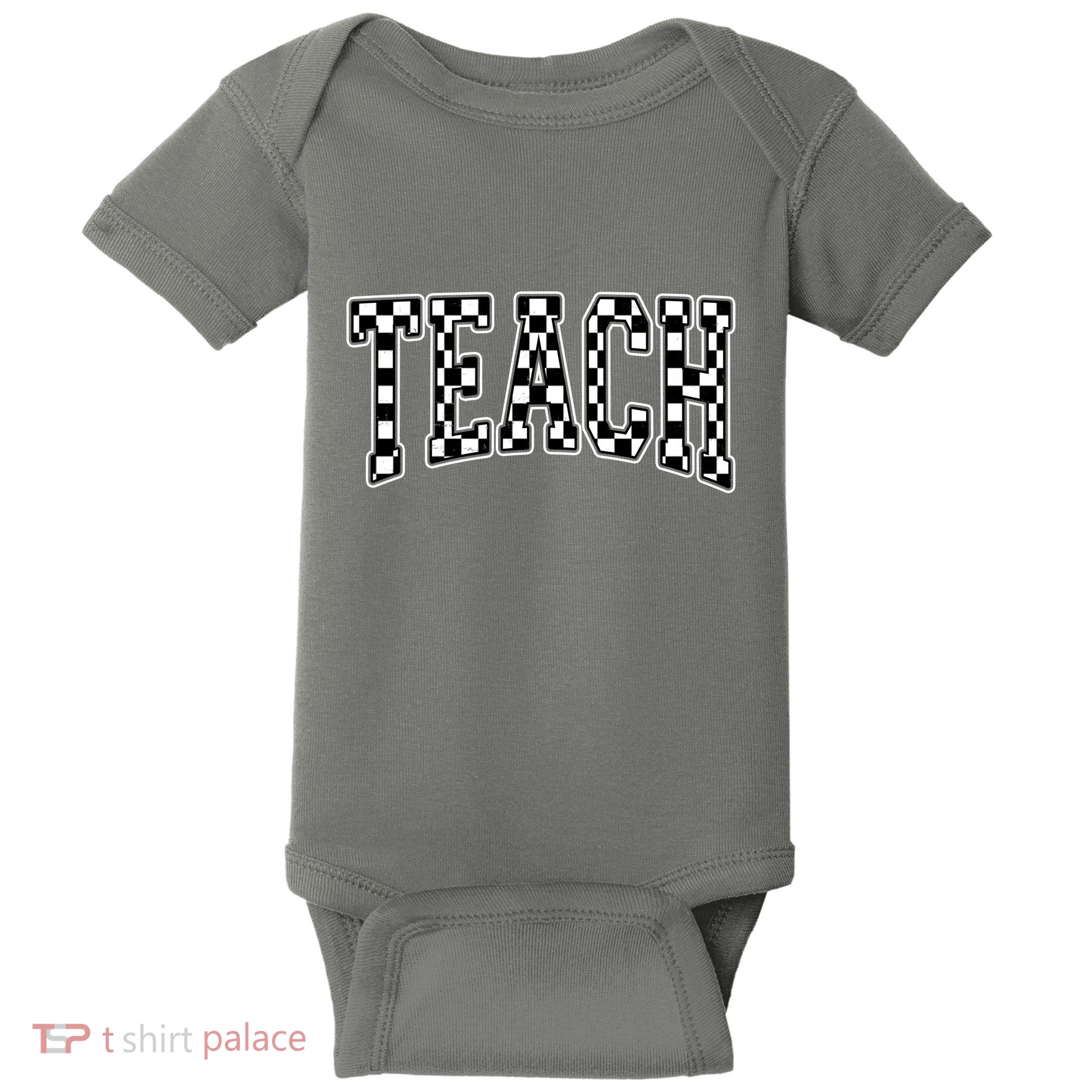 Checkered Teach Gift For Teachers Baby Bodysuit