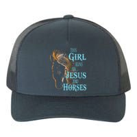 Christian THIS GIRL RUNS ON JESUS HORSES Equestrian Rider Yupoong Adult 5-Panel Trucker Hat