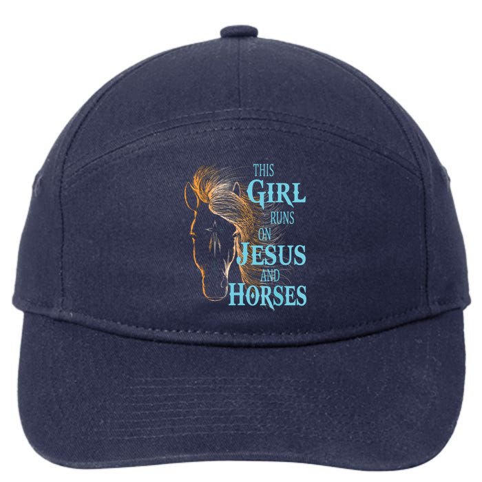 Christian THIS GIRL RUNS ON JESUS HORSES Equestrian Rider 7-Panel Snapback Hat