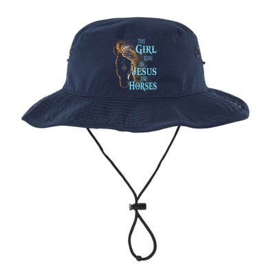 Christian THIS GIRL RUNS ON JESUS HORSES Equestrian Rider Legacy Cool Fit Booney Bucket Hat