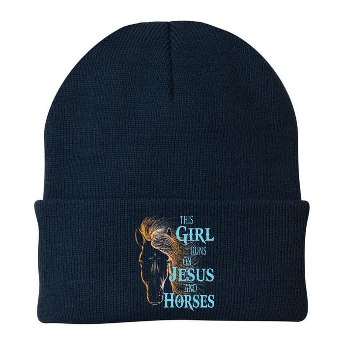 Christian THIS GIRL RUNS ON JESUS HORSES Equestrian Rider Knit Cap Winter Beanie