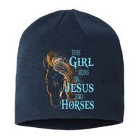 Christian THIS GIRL RUNS ON JESUS HORSES Equestrian Rider Sustainable Beanie