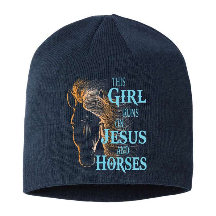 Christian THIS GIRL RUNS ON JESUS HORSES Equestrian Rider Sustainable Beanie