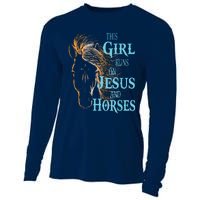 Christian THIS GIRL RUNS ON JESUS HORSES Equestrian Rider Cooling Performance Long Sleeve Crew