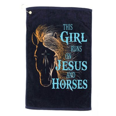 Christian THIS GIRL RUNS ON JESUS HORSES Equestrian Rider Golf Towel