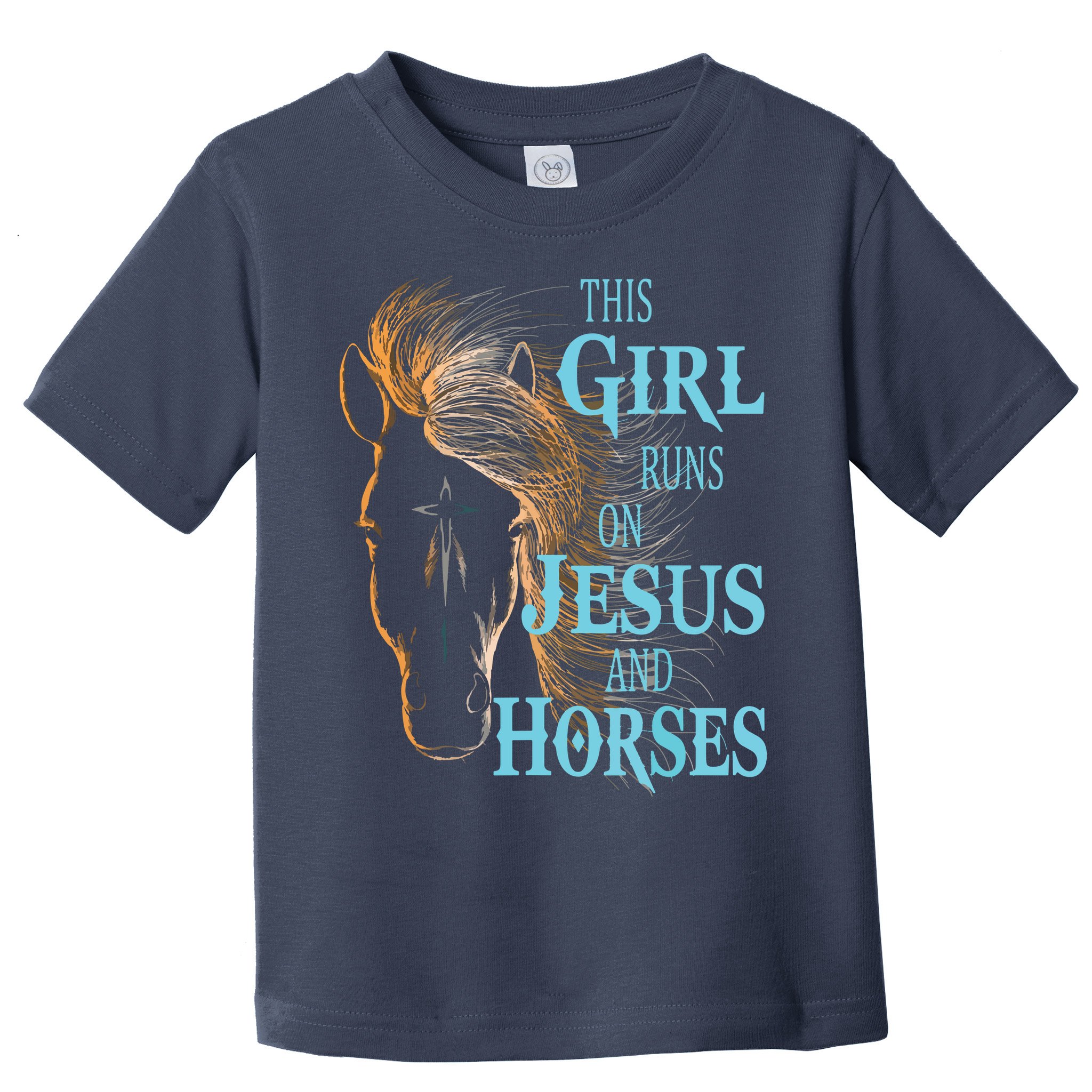 Christian THIS GIRL RUNS ON JESUS HORSES Equestrian Rider Toddler T-Shirt
