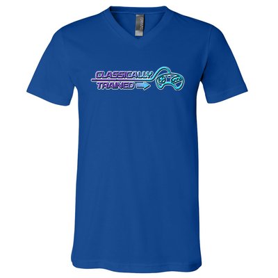 Classically Trained Gamer Design Gift V-Neck T-Shirt