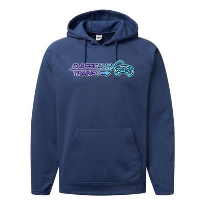 Classically Trained Gamer Design Gift Performance Fleece Hoodie