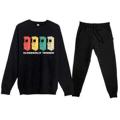 Classically Trained Gaming Gamer Cool Gift Premium Crewneck Sweatsuit Set