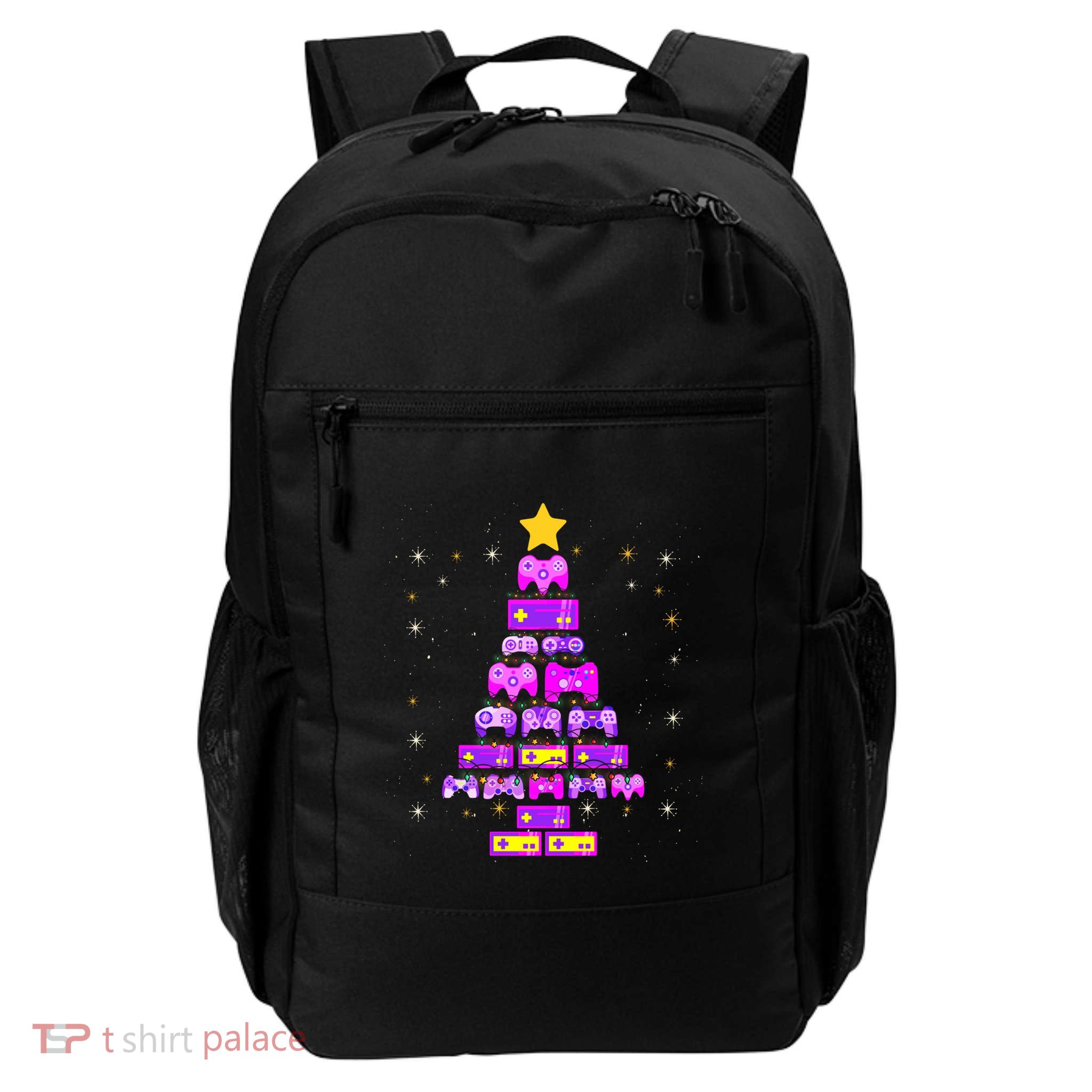Christmas Tree Gamepad Controller Xmas Gaming Video Gamer Gift Daily Commute Backpack