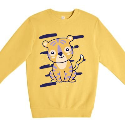 Cute Tiger Gift Premium Crewneck Sweatshirt