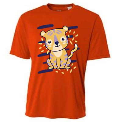 Cute Tiger Gift Cooling Performance Crew T-Shirt