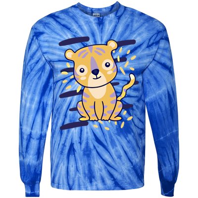 Cute Tiger Gift Tie-Dye Long Sleeve Shirt