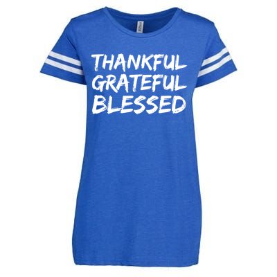 Christian Thanksgiving Gift S Thankful Grateful Blessed Gift Enza Ladies Jersey Football T-Shirt